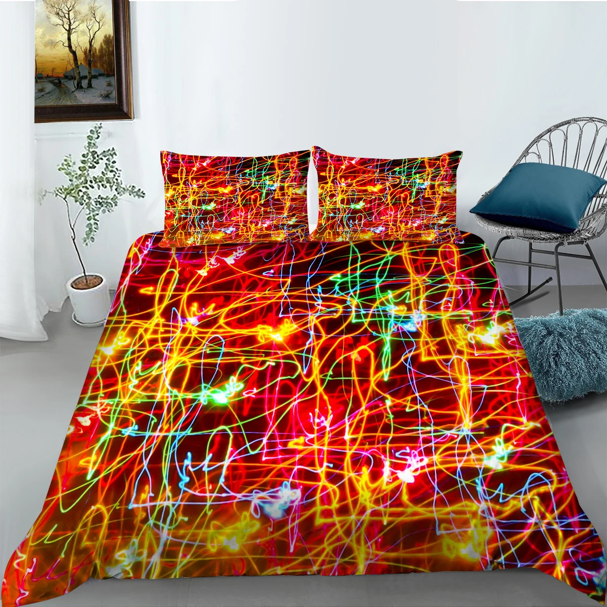 

Wholesale European Pattern Hot Sale Soft Bedding Set 3d Digital Abstract Printing 2/3pcs Duvet Cover Set ES/DE/EU/US Size
