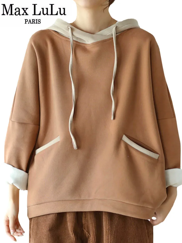 

Max LuLu Winter Womens Fashion Warm Fur Loose Hoodies Casual Fitness Clothes Ladies Luxury Vintage Hooded Sweatshirts Oversized