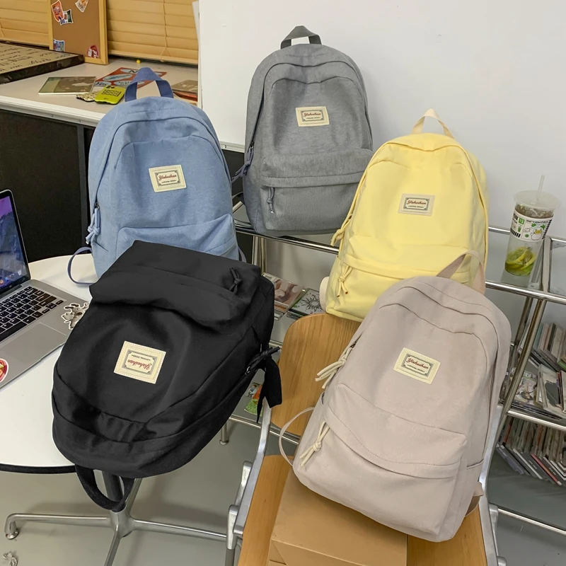 

Женский рюкзак из ткани Оксфорд, простой стильный школьный ранец для девочек, вместительные водонепроницаемые дорожные сумки, студенческие сумки для книг