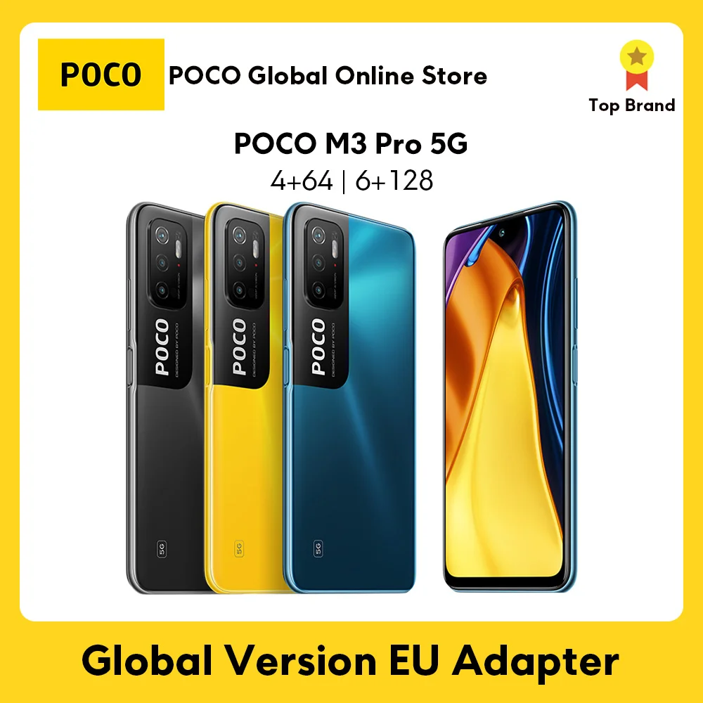 POCO M3 Pro 5G NFC Смартфон 4 + 64/6 128 Dimensity 700 Octa Core 90Hz FHD DotDisplay 5000mAh 48MP Тройная камера |