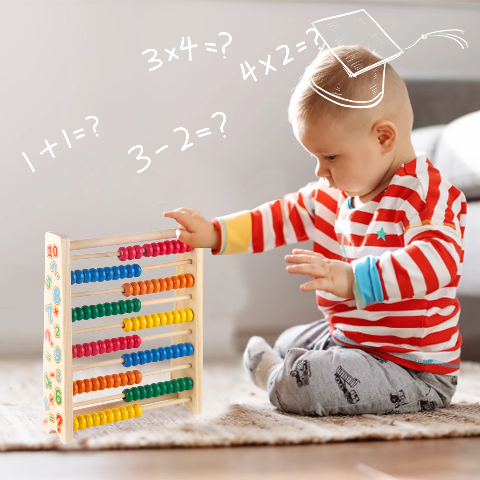 

Обучающая игрушка с подсчетом для детей, 100 бусин, бусины Abacus, математическая игрушка, обучающая игрушка Монтессори