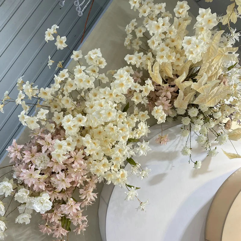 

5Pc 95cm Long Trumpet Flowers Artificial Silk Flower Wedding Backdrop Decor Hotel Party Home Decoration Fake Flower Arrangement