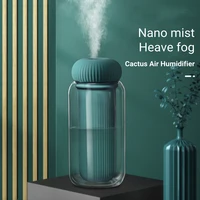 creative cactus home electric air humidifier usb ultrasonic cool mist water aroma diffuser 300ml portable humidificador diffusor