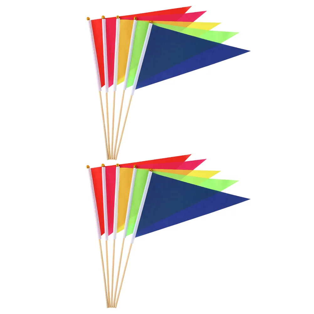 

10 Pcs Flag Blank Flags Pole Garden Sprinkle Water Irrigation Lawn Polyester Dog Training Yard Marking Supplies