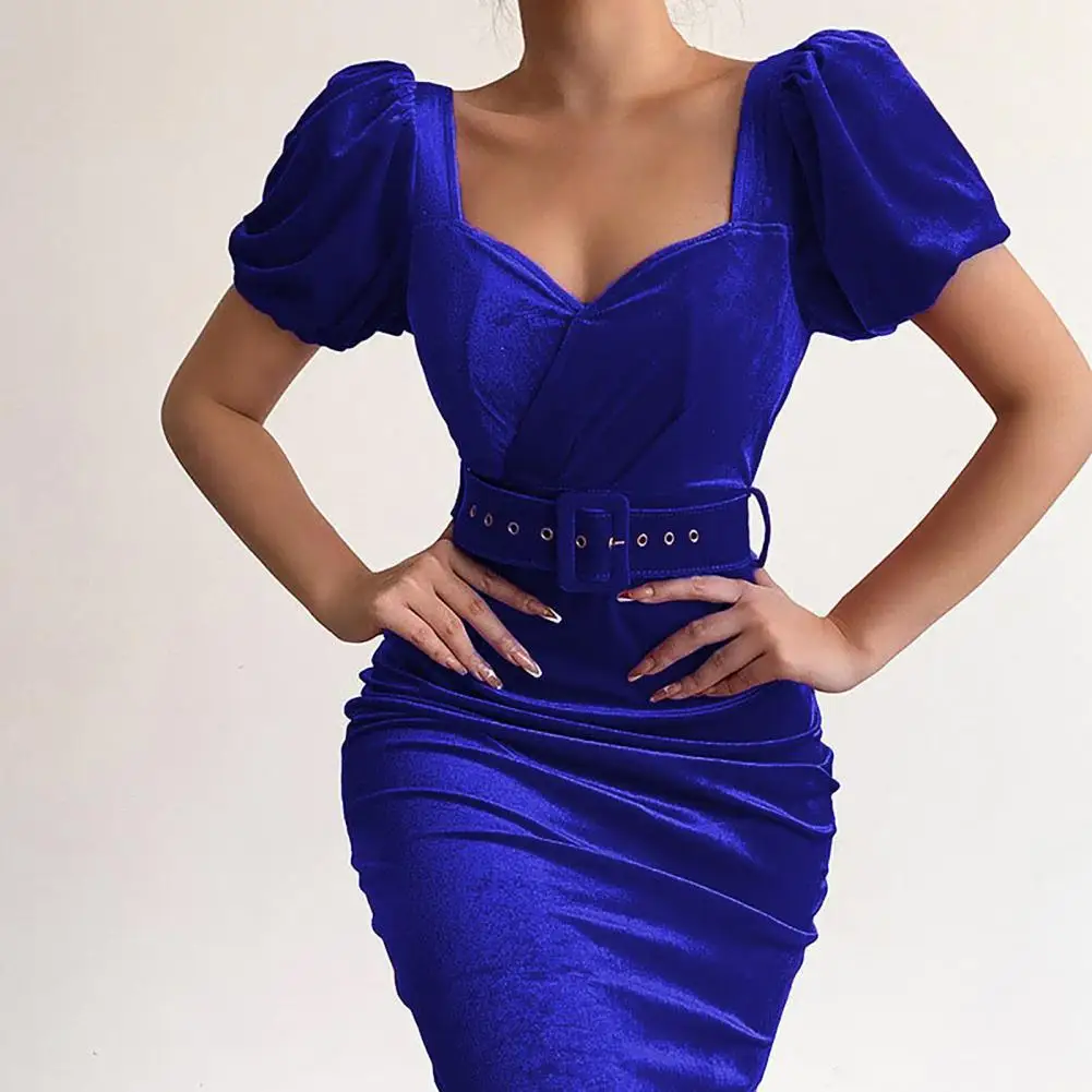 

Beautiful Sexy Square Collar Dress Bodycon Dress Soft Texture Comfy