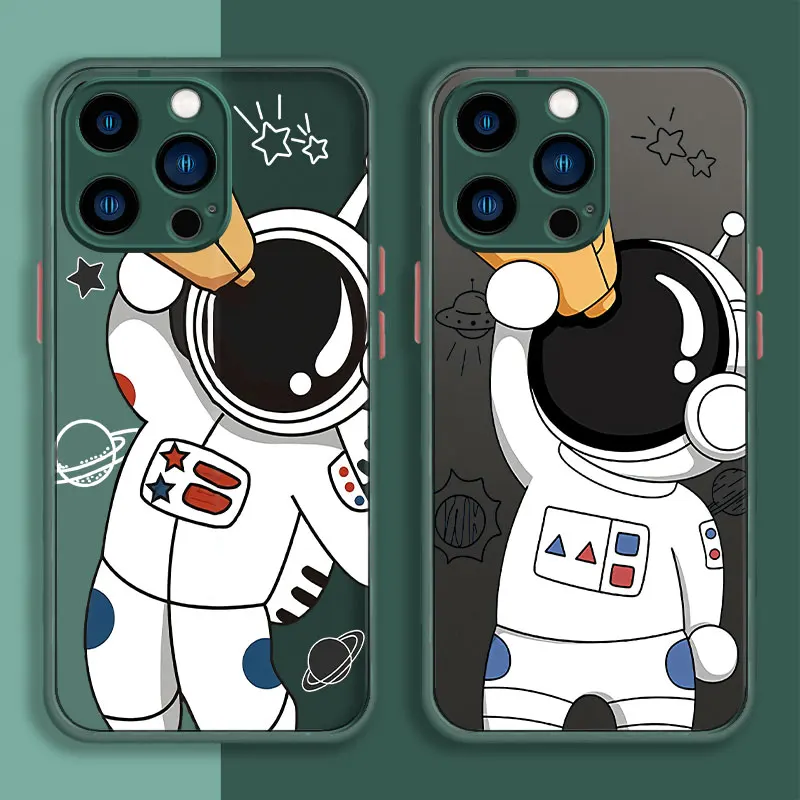 

Telescope Astronaut Space Travel Case Cover for iPhone 7 8 plus 11 12 13 Pro Max 2022 SE2020 6 7p 6+ Soft Edge Hard Cell