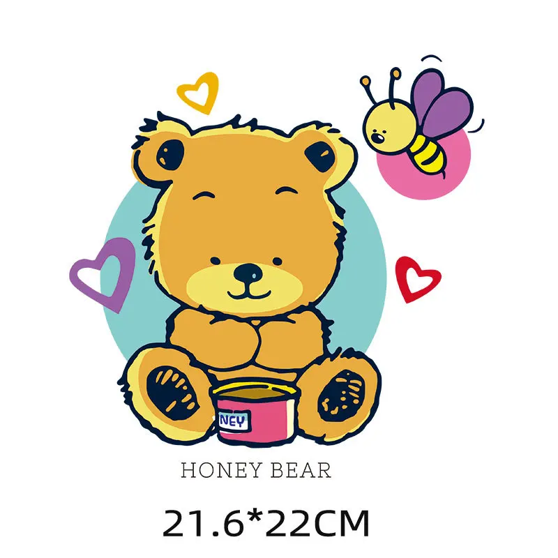 

Love Bear For Clothes DIY Washable T-Shirts Iron On Transfer Print Transfer Thermal Stickers Patches