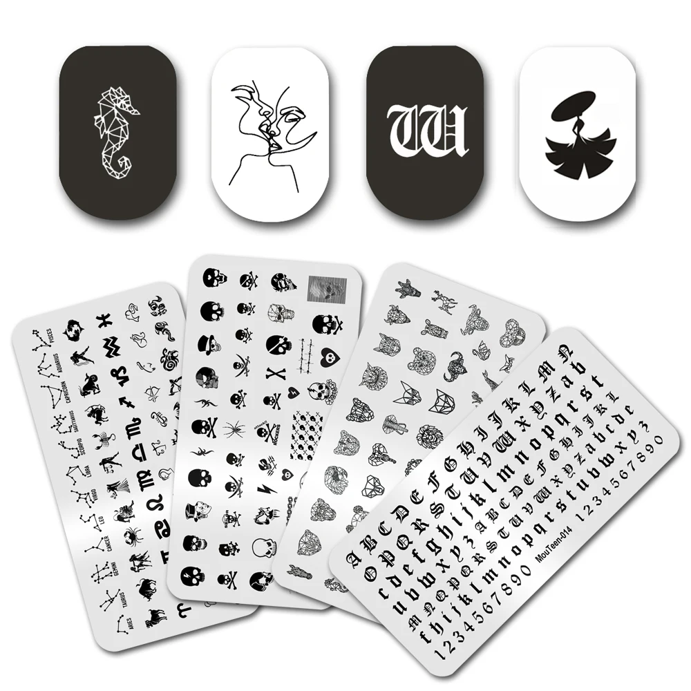 Параметры штамп для маникюра 001-178 пластины стемпинга ногтей с мультяшным черепом