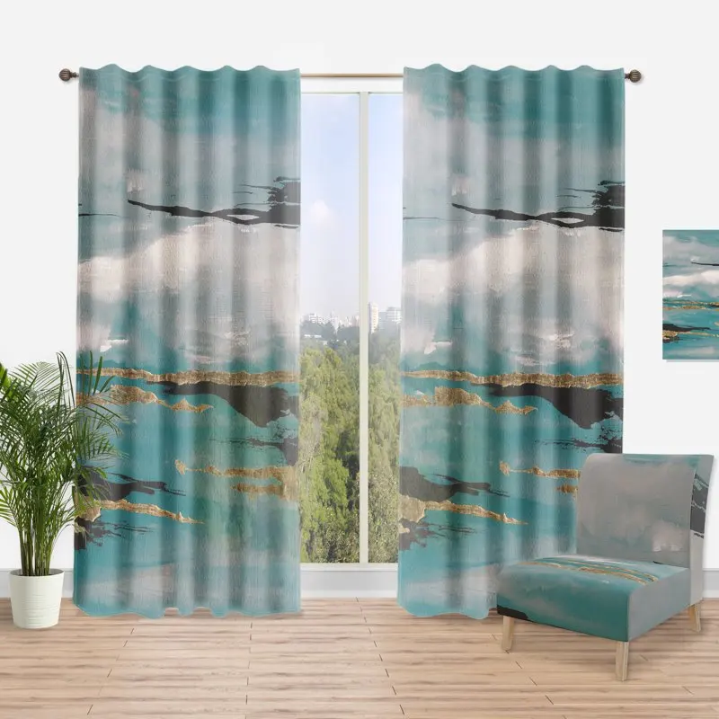 

Make An Instant Style Update With This Gorgeous Contemporary Teal Watercolor Modern Curtain Panel – Glamorize Your Home Décor!