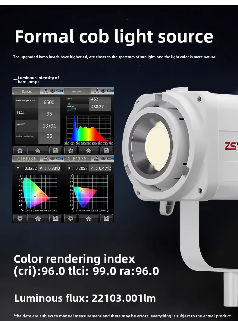 Видеосвет ZSYB K300bi 300W, 2700-6500K, двухцветный COB-светильник с креплением Bowens, с управлением через приложение для прямых трансляций (art.: 3920daa2921ec) - 3920daa2921ec
