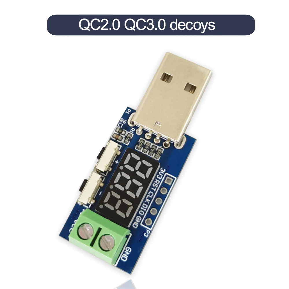

QC2.0 QC3.0 Decoy Device Load Tester Board USB 3.6~20V Adjustable Electronic Load Equipment Module Detector