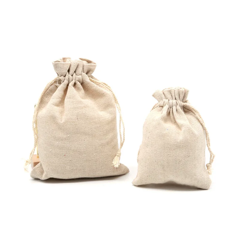 

10pcs/lot 13x18cm Cotton Line Drawstring Bag Pouches Biscuits Candy Favor Holder Jewelry Party Supplies Earring Ring Storage