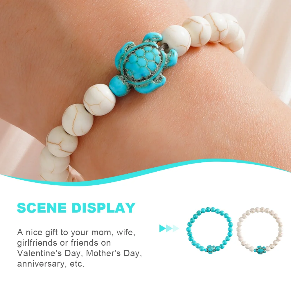 2 шт. браслет в виде черепахи эластичные бусины женские браслеты из бисера для