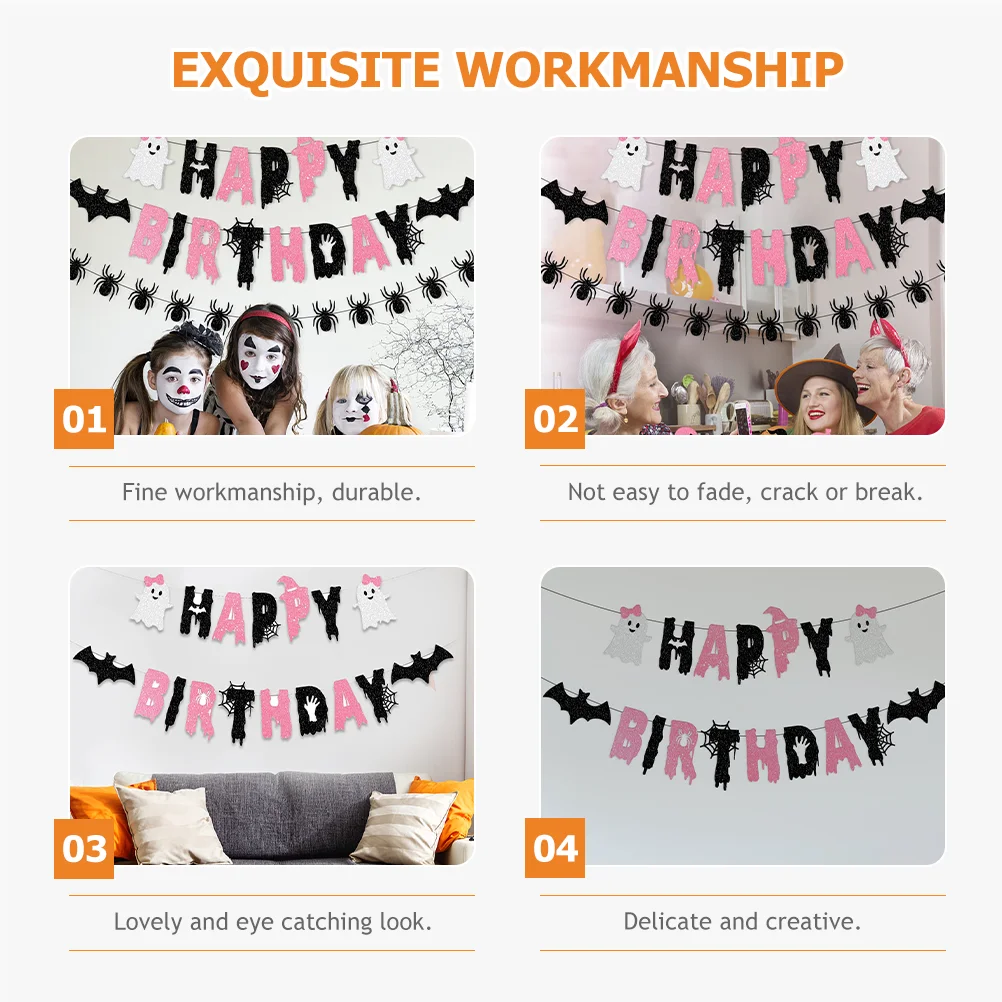 Премиум Хэллоуин День Рождения Украшения Овсянка Баннер Жуткая Одна Девушка