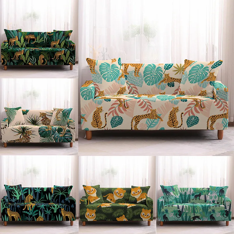 

Animals Leopard Elastic Sofa Cover Living Room Stretch All-Inclusive Couch Cover Sofa Slipcover Chair Protector 1/2/3/4 Seater