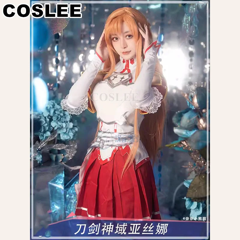 COSLEE SAO Yuuki Asuna Косплей Костюм для косплея аниме меч искусство онлайн платье