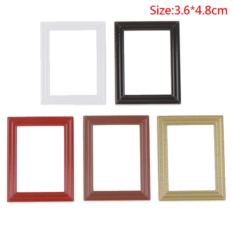 

1pc Dollhouse Miniature Wood Photo Frame Simulation Furniture Model Accessories Doll House Decoration