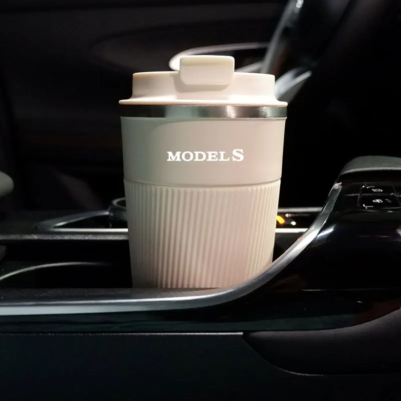 510ML Non-Slip Coffee Cup For Tesla Model S Travel Car Thermal Mug For Tesla Model 3 Model Y Model S Model X P100D Accessories