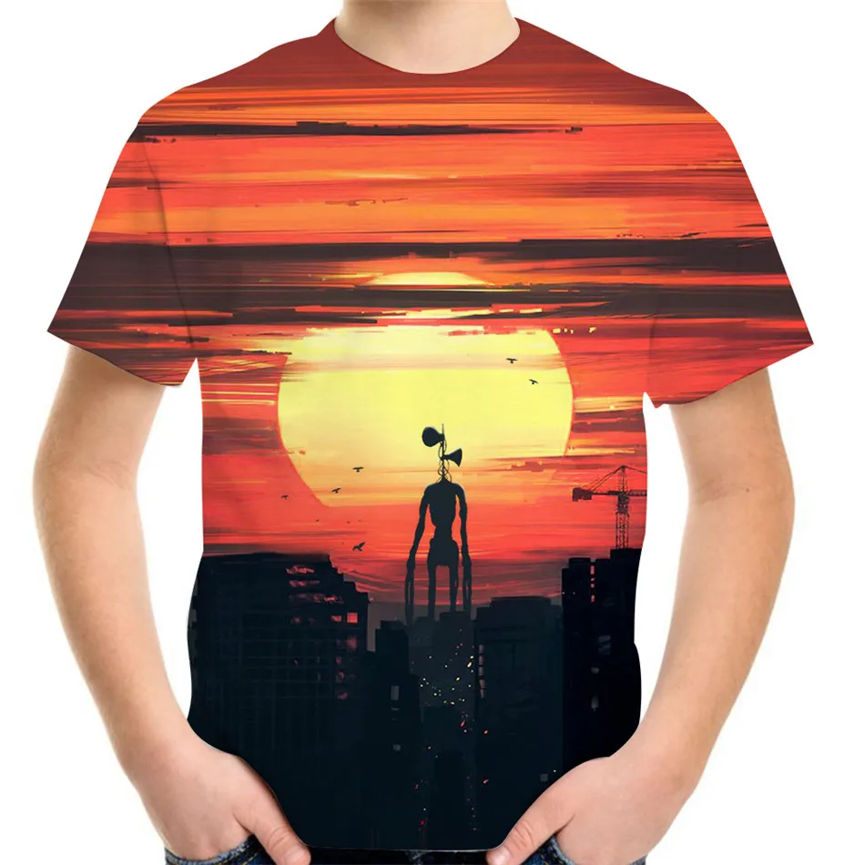 Детская футболка с 3D-принтом головы сирены для малышей мультяшная мальчиков и