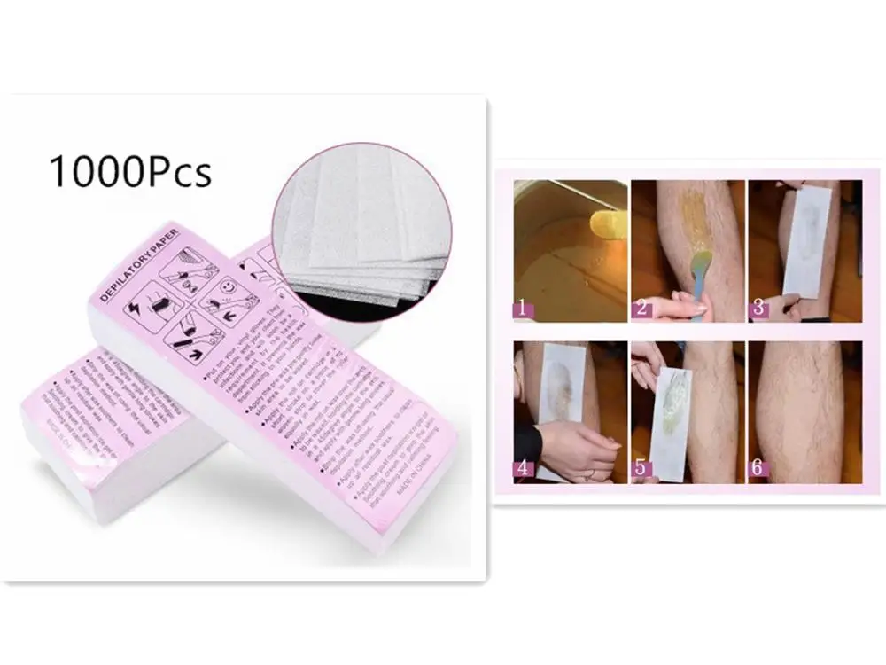 1000 Pcs Hair Removal Tool Depilatory Paper Nonwoven Epilator Women Hair Removal Wax Strips Pad Shaving Waxing Smooth Legs