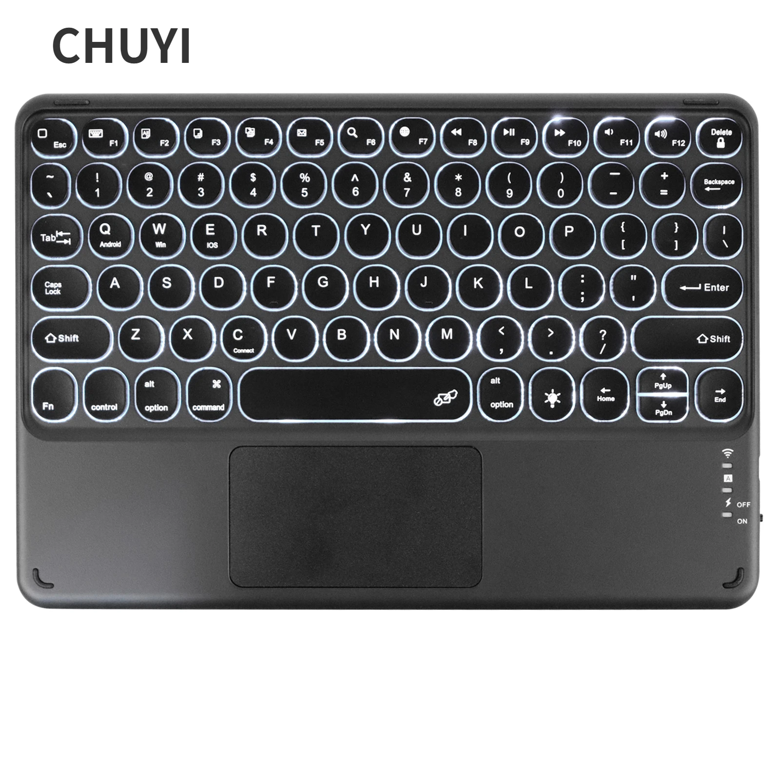 

Bluetooth keyboard for iPad tablet Ultra thin rechargeable wireless keyboard with touchpad for Windows Android IOS