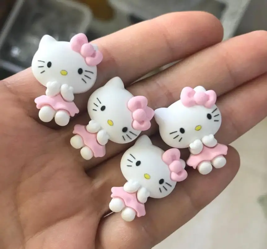 100 шт. мультяшные смолы Sanrio Hello Kitty подвески с плоской задней частью кабошон