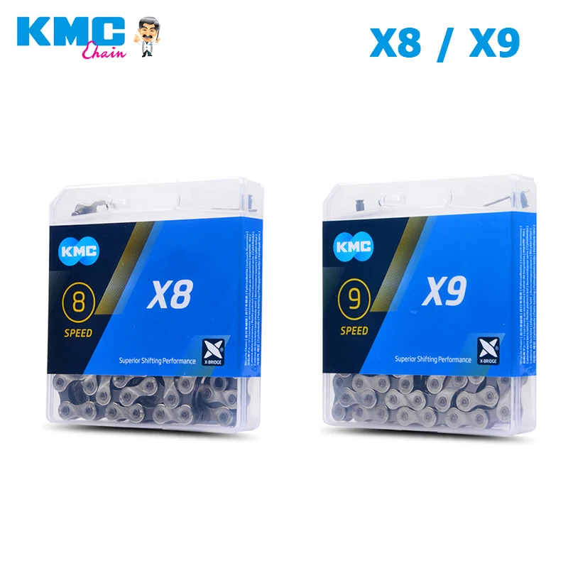 

Цепь KMC X8 X9 для шоссейных велосипедов, цепь 8S 9 скоростей для горных велосипедов с замком звеньев, совместимая с Shimano SRAM, велосипедные детали