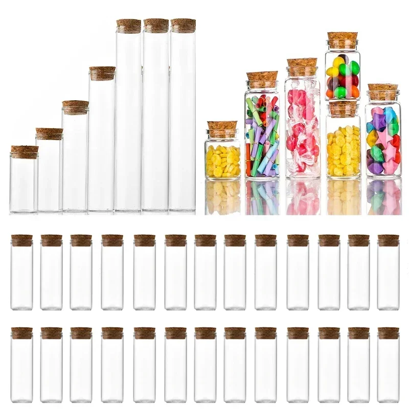 10 шт. мл-100 мл пробковые мини-стеклянные бутылки многоразовые декоративные