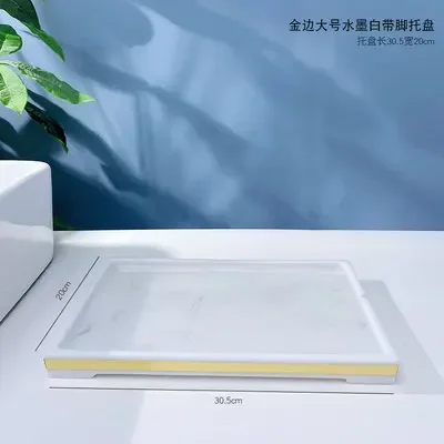 Прямоугольный поднос с мраморной текстурой смола аксессуары для ванной комнаты
