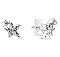 original moments sparkling asymmetric stars stud earrings for women 925 sterling silver wedding gift pandora jewelry