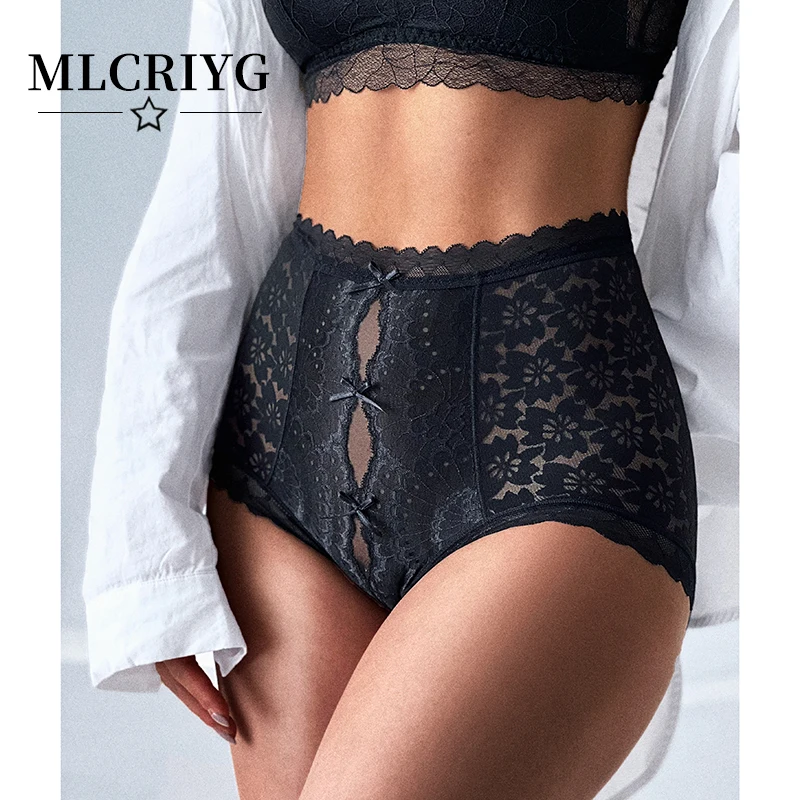 

Сексуальные женские трусики, кружевное нижнее белье с бантом и высокой талией, трусики-стринги с вышивкой, прозрачное женское нижнее белье