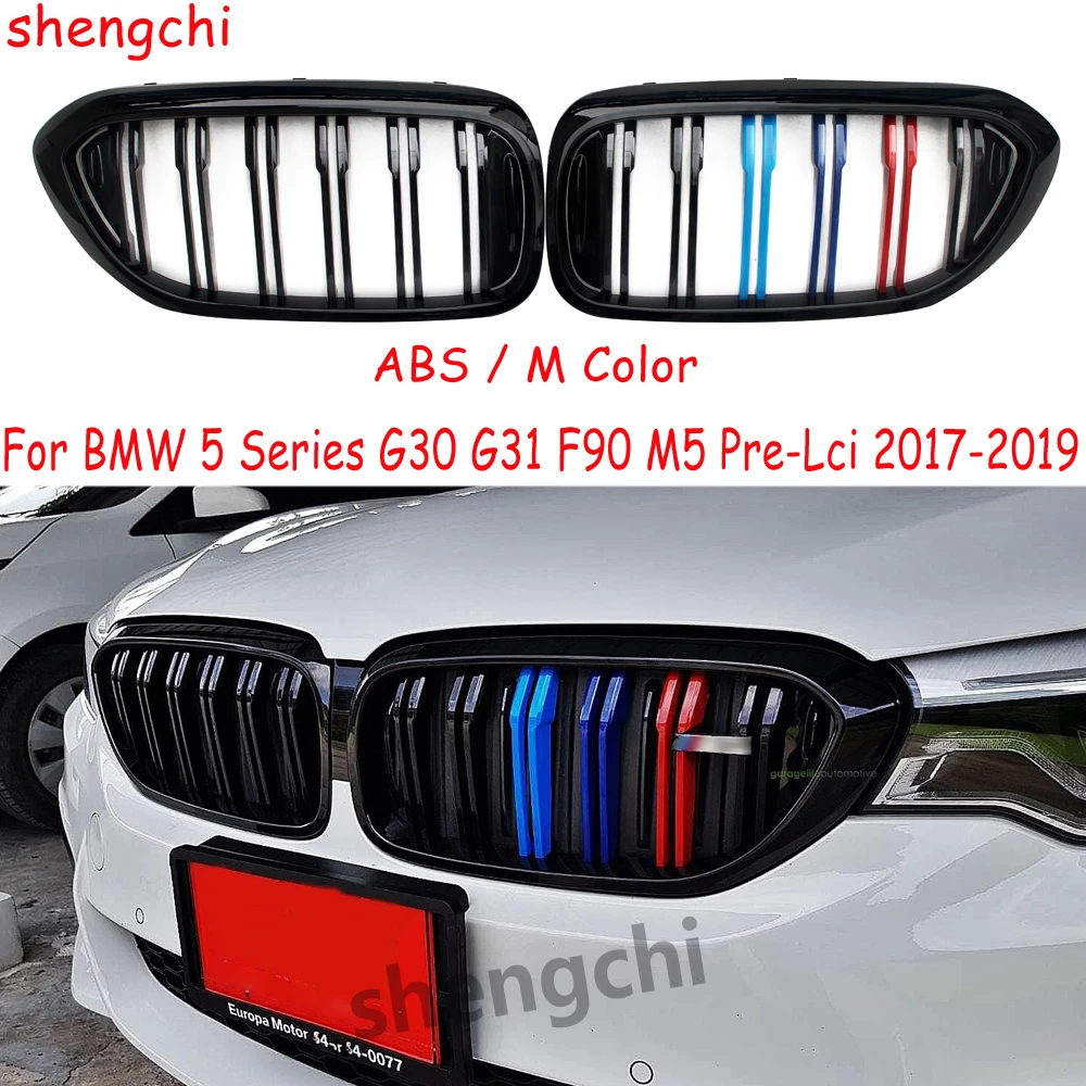 

G30 M5 F90 Pre-Lci ABS M Цветная передняя решетка для почек для BMW 5 серии G30 G31 F90 M5 520i 530i 540i Racing Grille 2017 2018 2019
