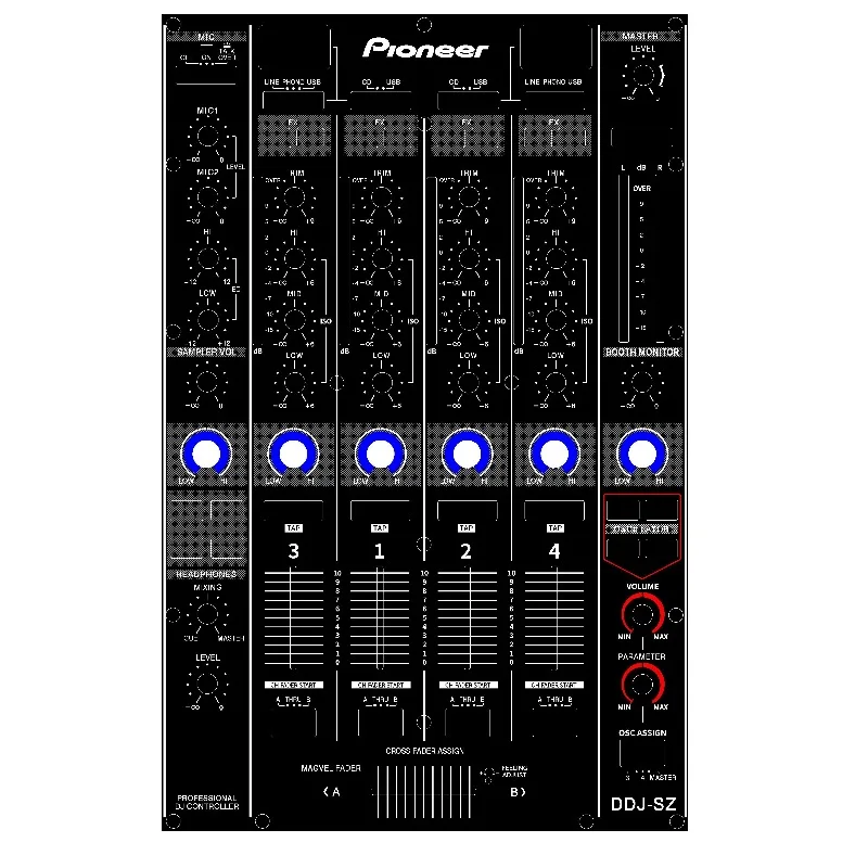 Фото Подходит для контроллера Pioneer DDJSZ, пленка для центральной части микшера (только часть микшера) №1