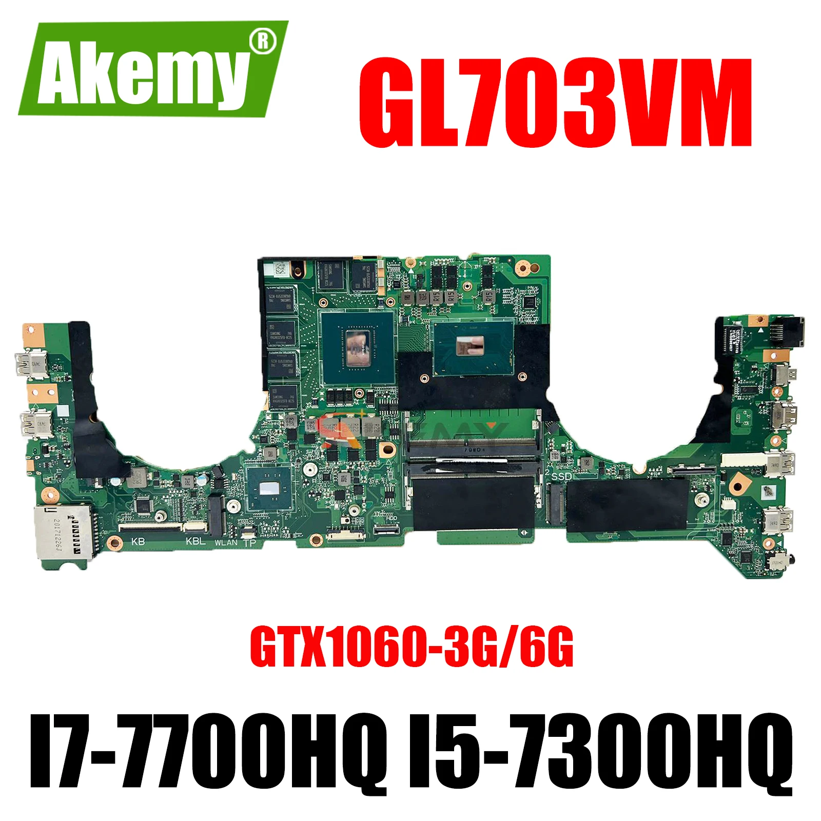 

GL703VM (DABKNMB1AA0) Материнская плата ASUS GL703V материнская плата для ноутбука с фотографией/6G I7-7700HQ 100% тест