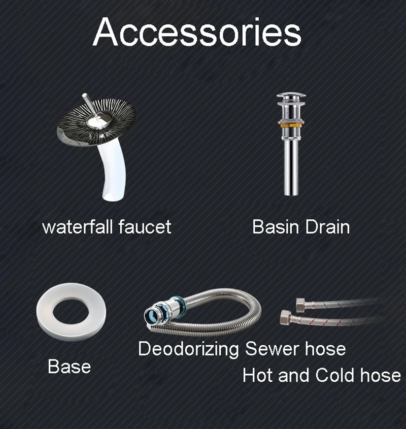 Раковина из закаленного стекла для ванной комнаты кран Водопад водопроводный