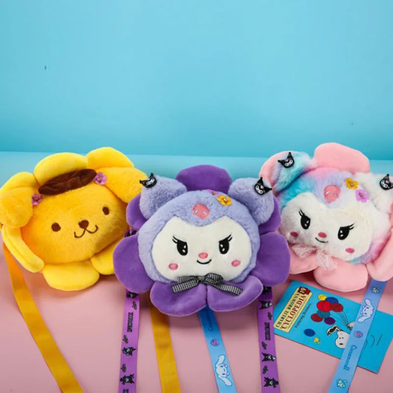 

Kawaii Sanrio My Melody Kuromi сумка-мессенджер для детей мультфильм Cinnamoroll Plushie Мягкая ручная сумка Плюшевая Кукла сумка-мессенджер подарок