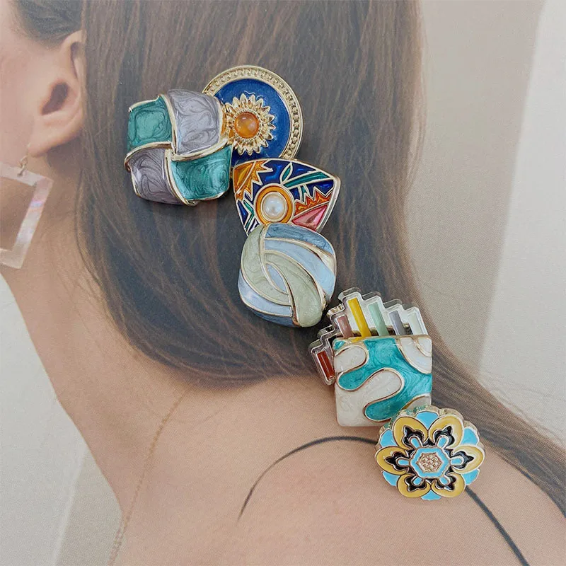 

5/10 Pcs Vintage Alloy Colorful Shaped Buttons Swoolen Coats Jackets Jeans Suits Home DIY Elegant Decorative Buttons
