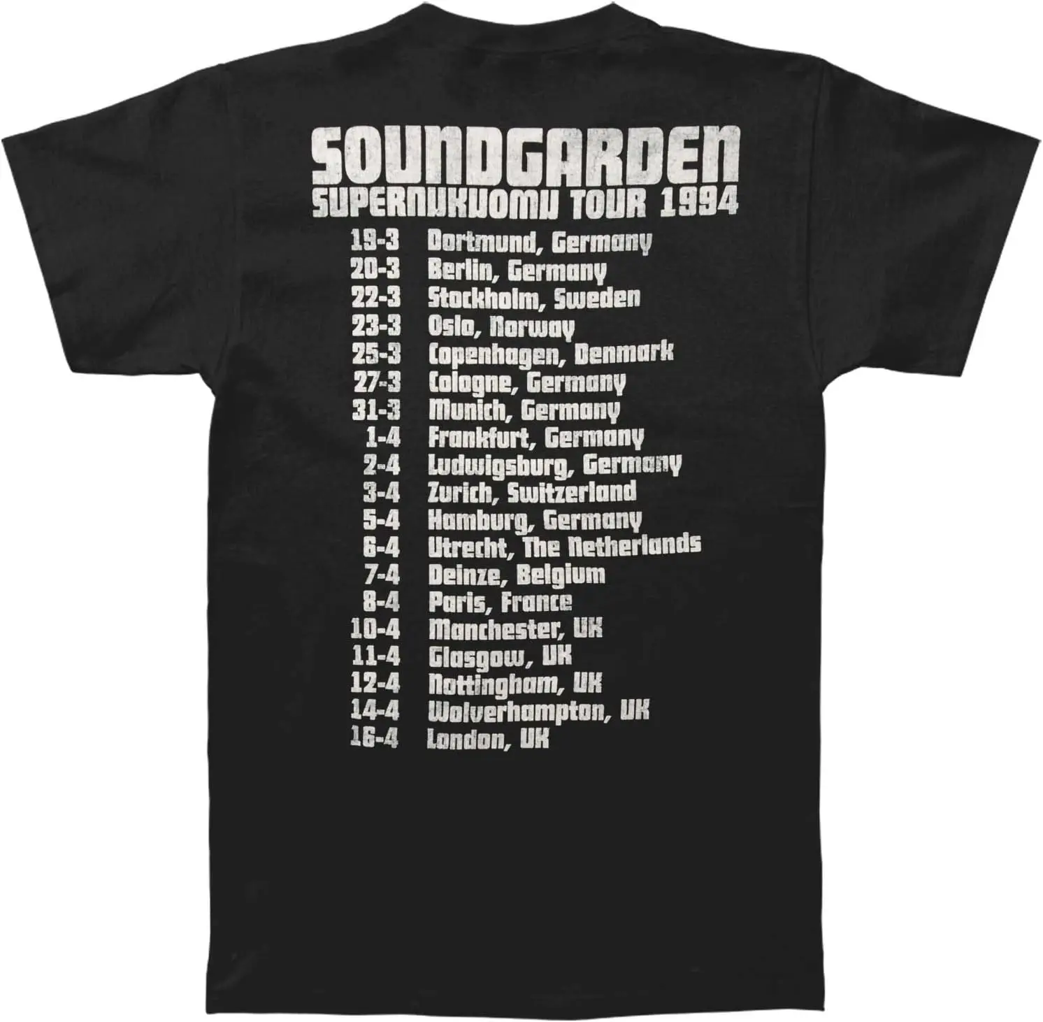 Мужская облегающая футболка Soundgarden Черная