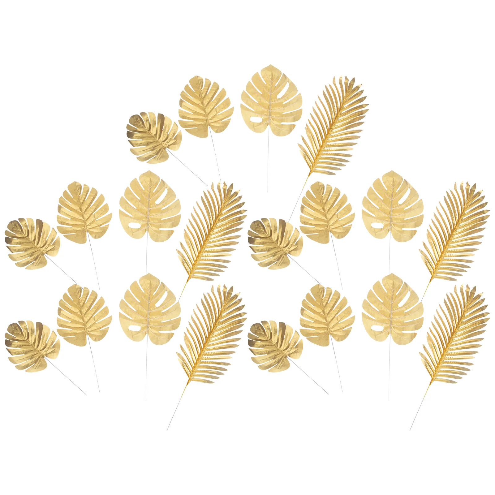 

Leaves Palm Leaf Artificial Fake Tropical Monstera Faux Party Gold Golden Weddingdecorations Jungle Supplies Stem Picks Pick
