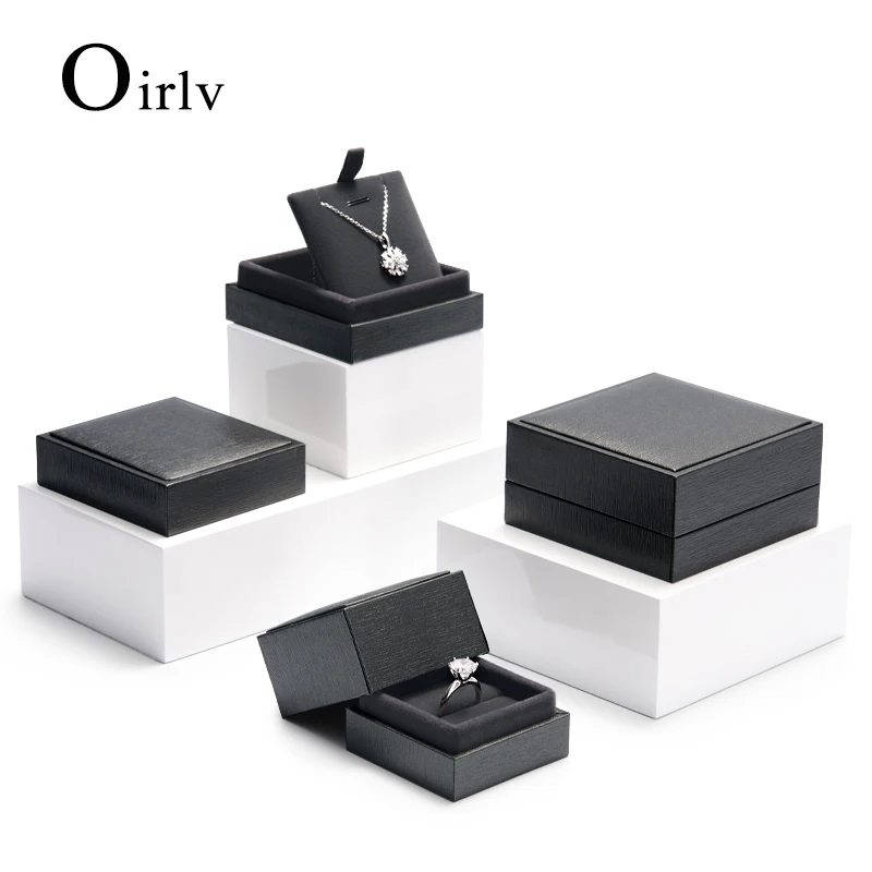 Oirlv Jewelry Gift Box For Jewelry Display Box For Rings Grey Gold Top And Bottom Cover Diamond Jewelry Storage Box Organizer