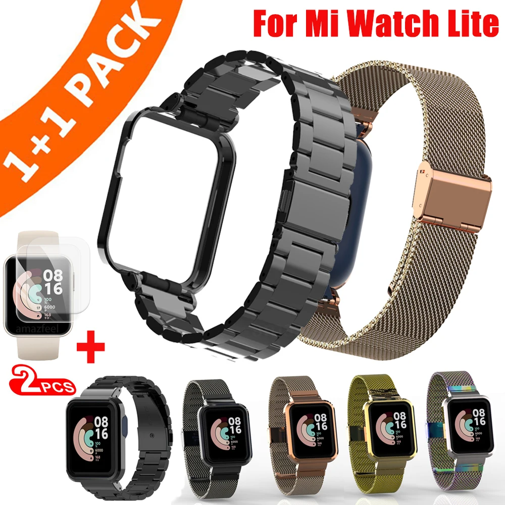 Браслет из нержавеющей стали для Xiaomi Mi Watch Lite металлический сетчатый ремешок с
