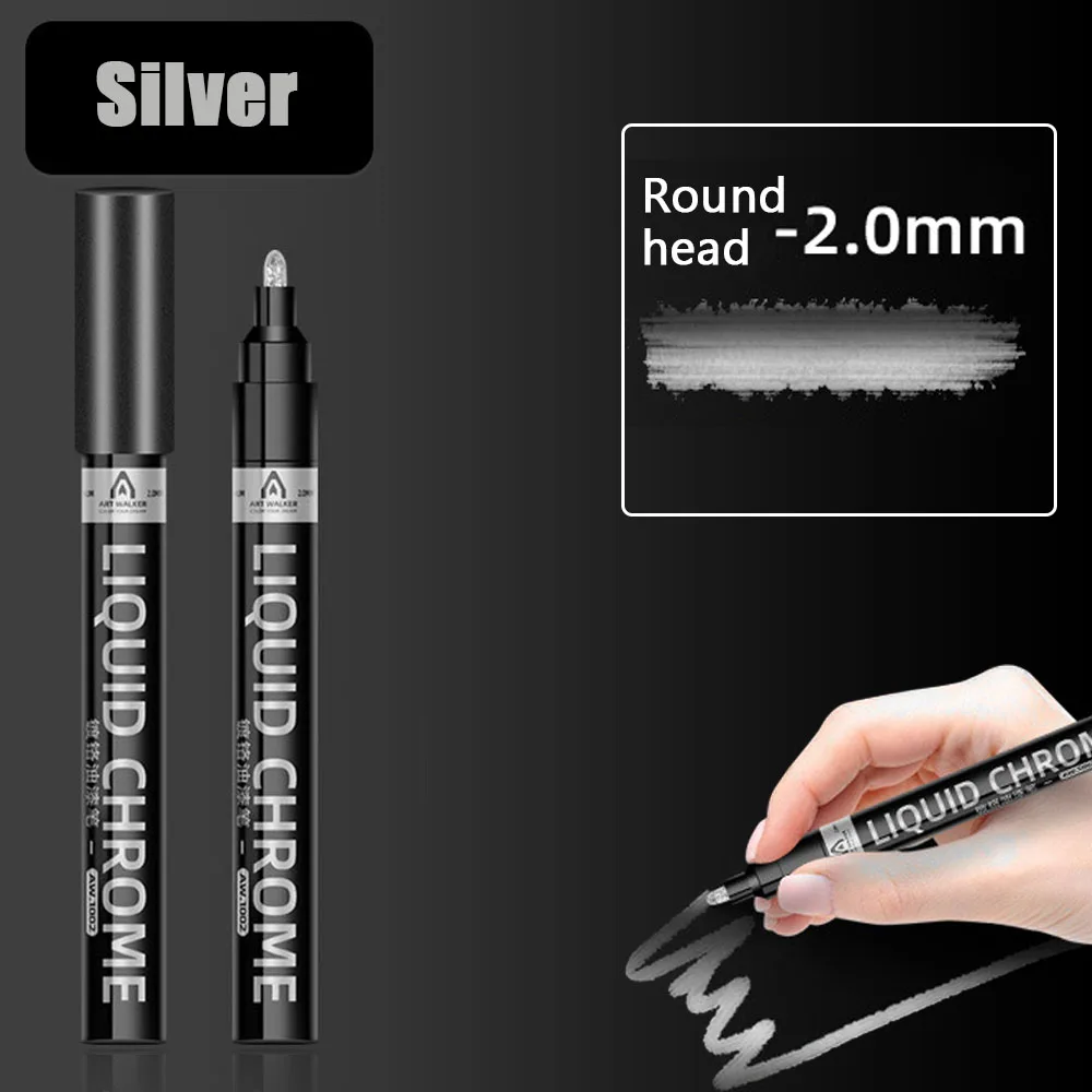 

Хромированный зеркальный маркер 0,7/1/2 мм DIY Светоотражающая художественная ручка для рисования Перманентные цветные маркеры Золото Серебро Бронзовый маркер Стайлинг автомобиля