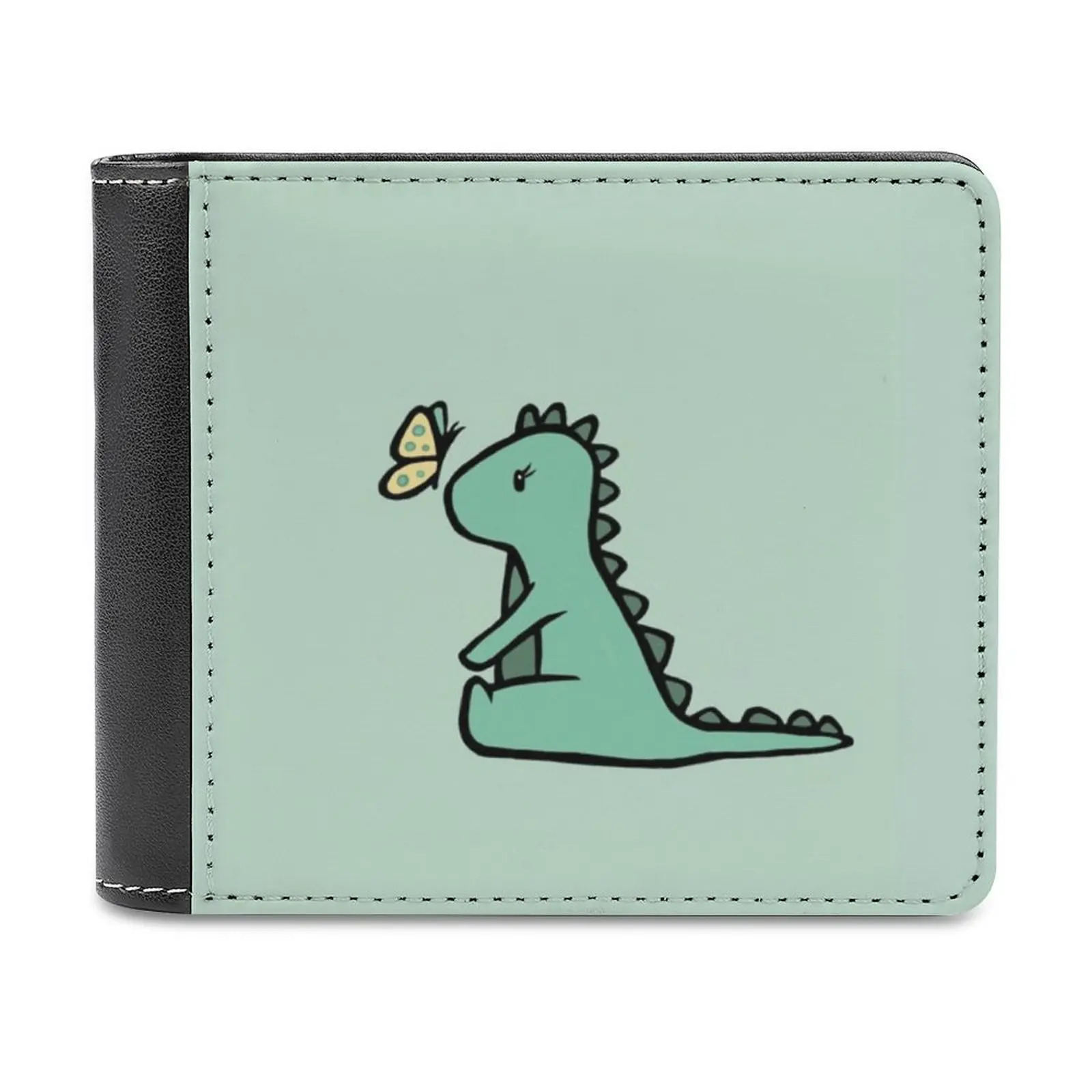 Men Fashion High Quality Purse Mint Green Green Yellow Dino Dinos Dinosaur