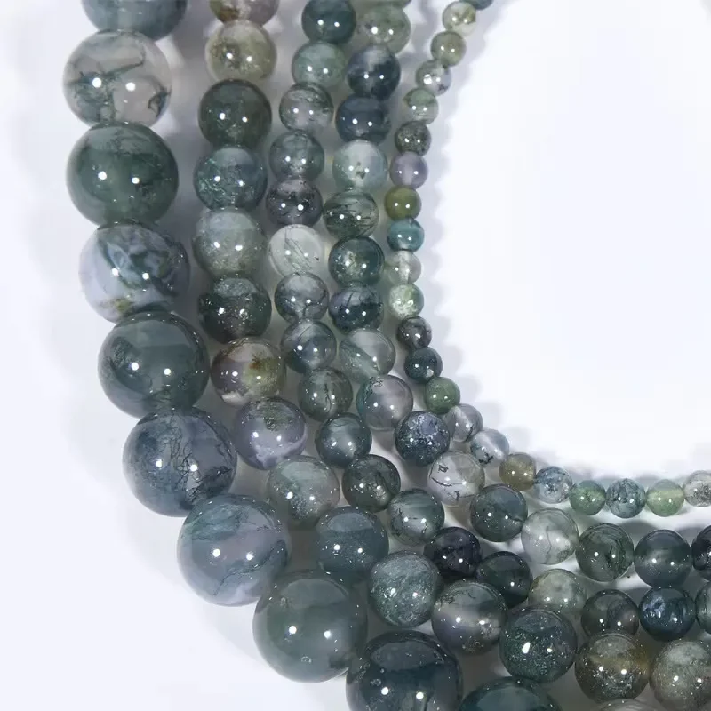 

Бусины Из Моха аагата класса AAAAA (водные) россыпью, нитки для изготовления ювелирных изделий «сделай сам», аксессуары 4 мм, 6 мм, 8 мм, 10 мм для подарка