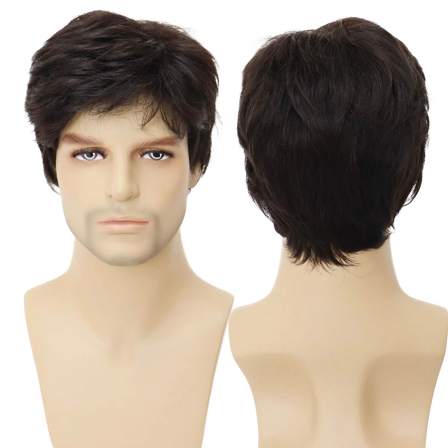 Мужской парик GNIMEGIL короткие прически синтетический для мужчин бразильские