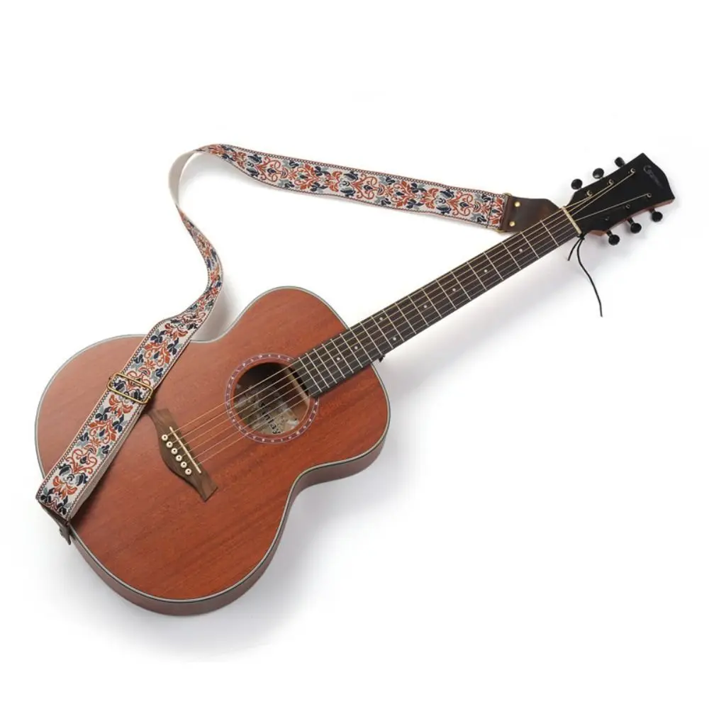 Винтажный ремень для гитары с цветочной вышивкой хвостовой медиатор