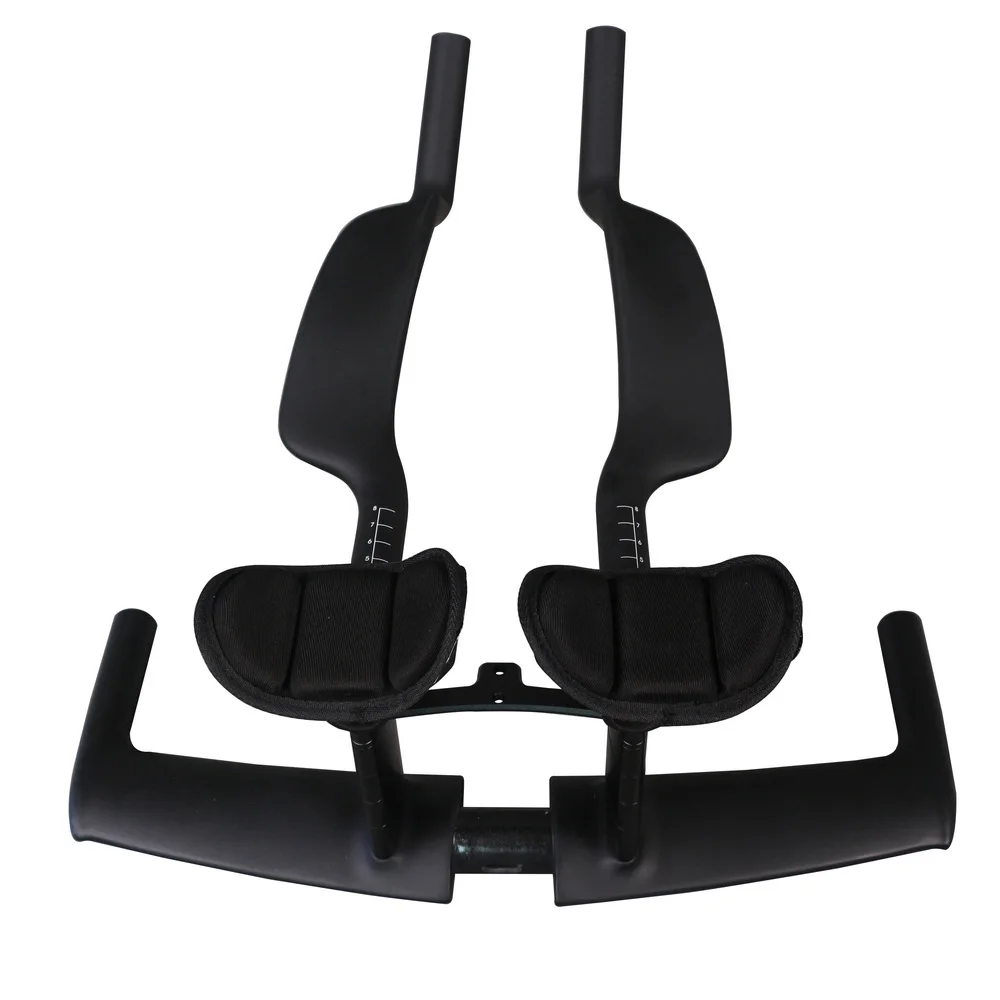 Черный глянцевый руль для триатлона TT Bar HB096 с удлинительной муфтой ширина 400 мм 420