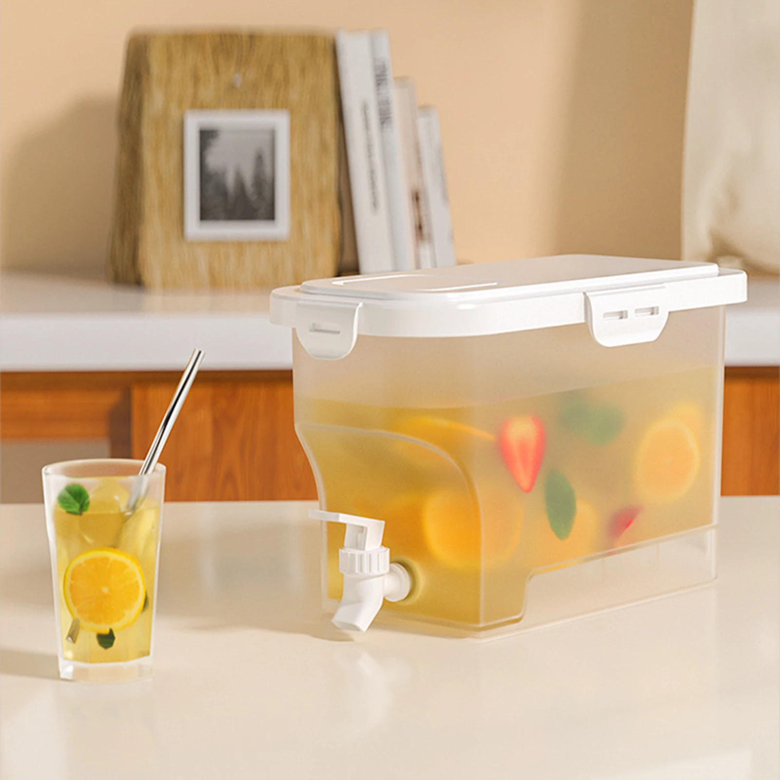 

3.5L Beverage Dispenser With Spigot Fridge Fruit Teapot Lemonade Bucket Juice Container Large Capacity Water Jug Cold Kettle