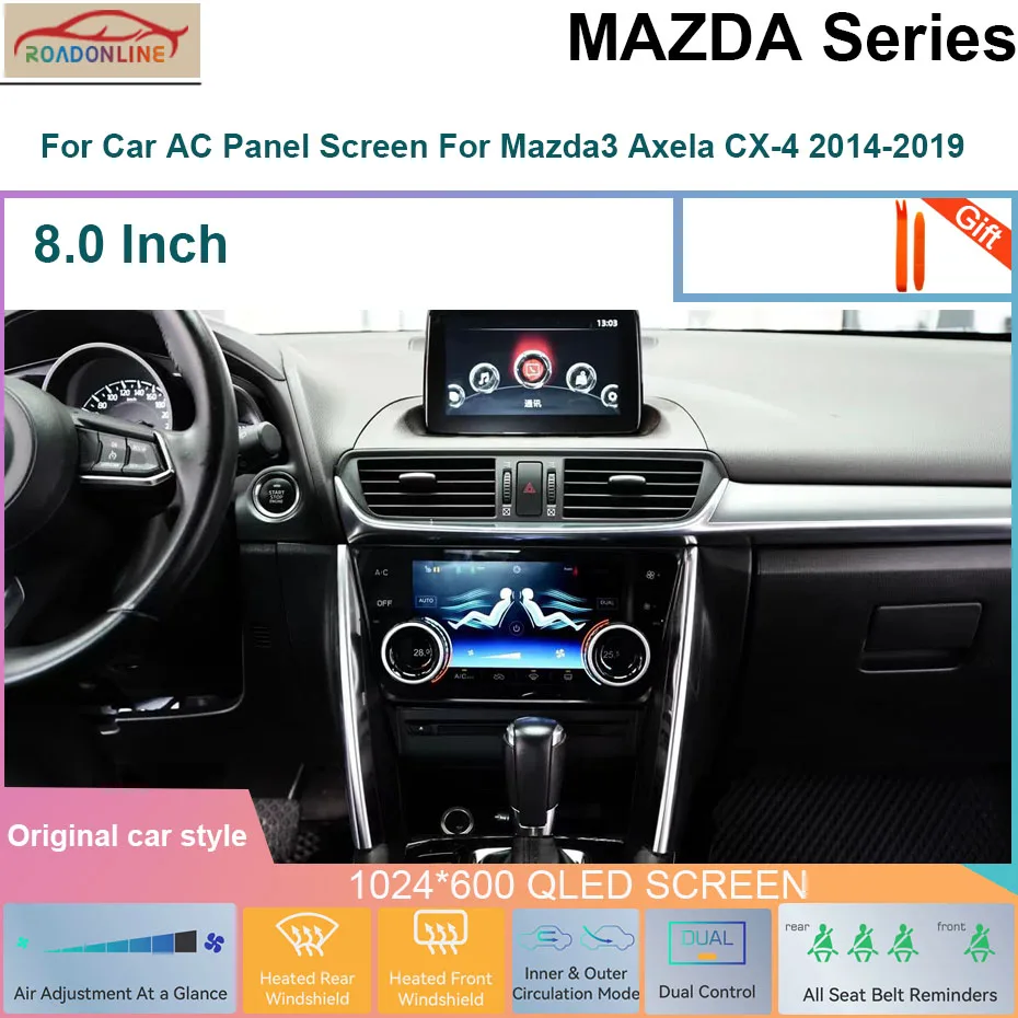 Фото Для автомобиля Экран панели переменного тока для Mazda3 Axela CX-4 2014-2019 Кондиционер ЖК-дисплей Мультимедиа Android Автомобильная радиоплата №1