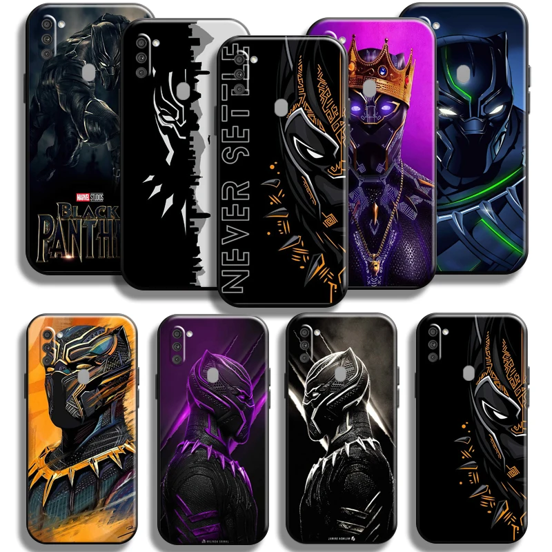 

Marvel Avengers Black Panther For Samsung Galaxy M11 Phone Case Funda Liquid Silicon Back Carcasa Cases Coque Black Cover Shell